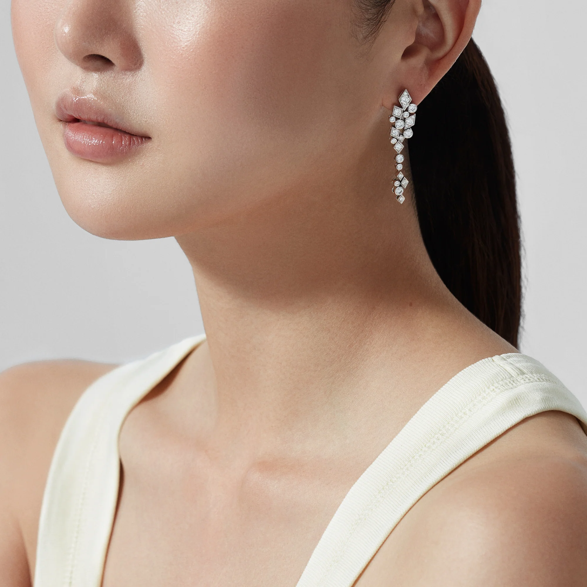 Albemarle Abstract Transformable Diamond Earrings | In 18ct White Gold - Image 2