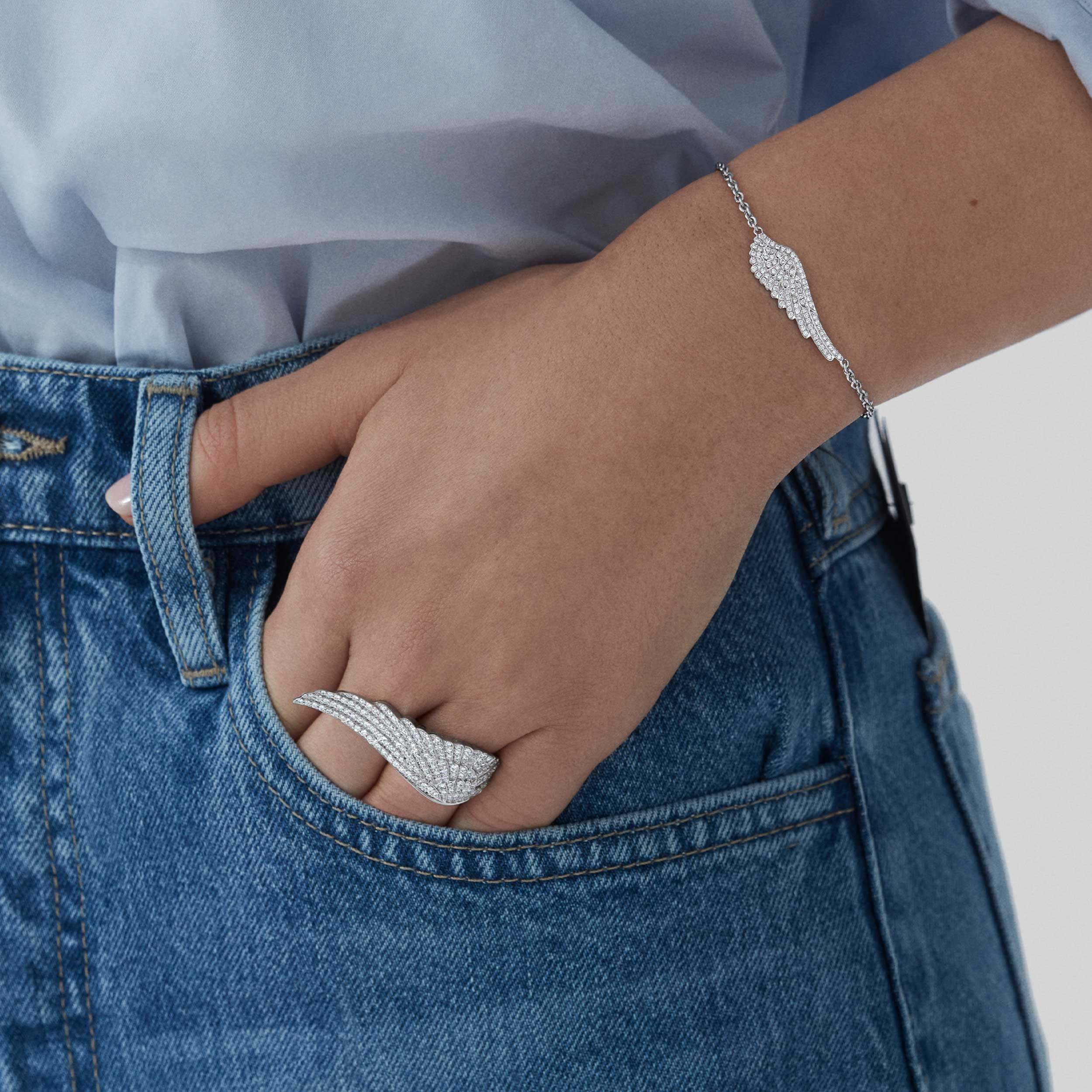 Wings Classic Mini Icons Diamond Bracelet | In 18ct White Gold - Image 3